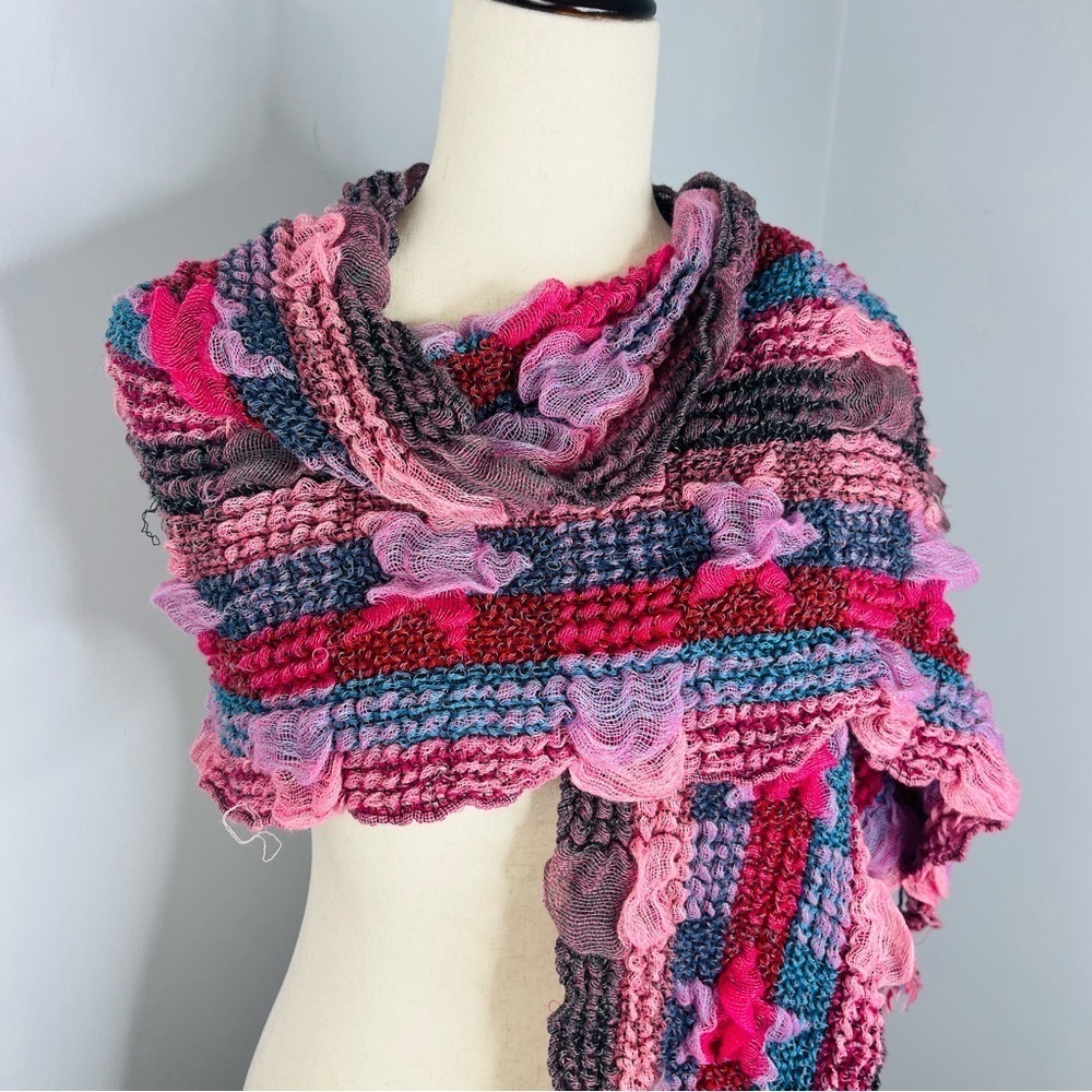 Gauzy Bubble Patchwork Multi-Color Star Textured … - image 2